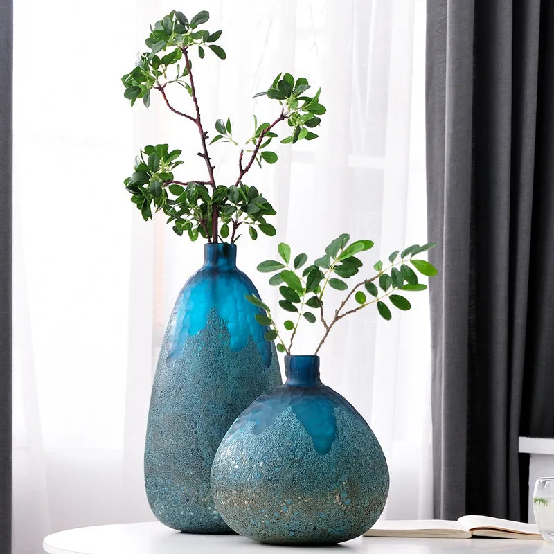 Modern Abstract Blue Glass Vase