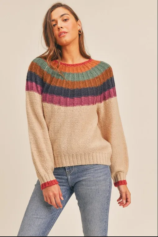 Multicolor Yoke Sweater