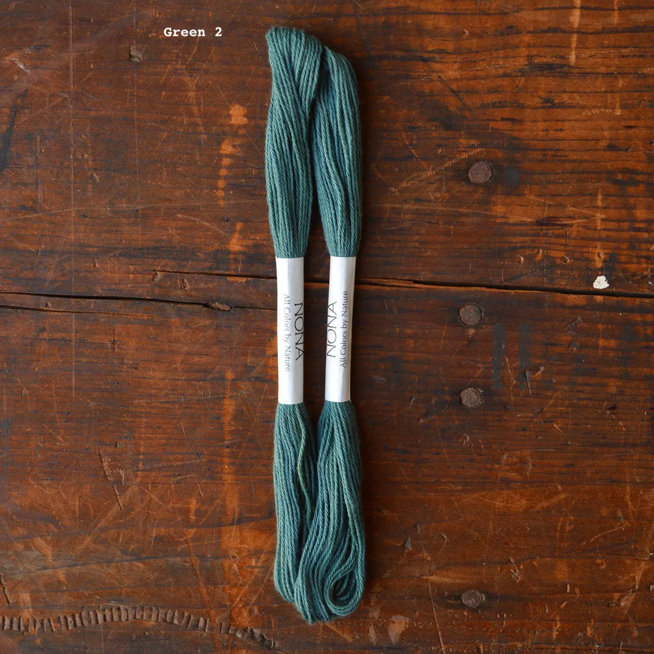 Plant Dyed Sashiko Embroidery and Mending Thread - 100% Cotton - Greens (12.5m)