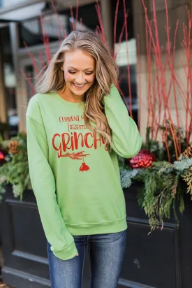 "Slightly Grinchy" Graphic Pullover- Grinch Green