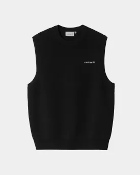 Script Vest Sweater | Black / White