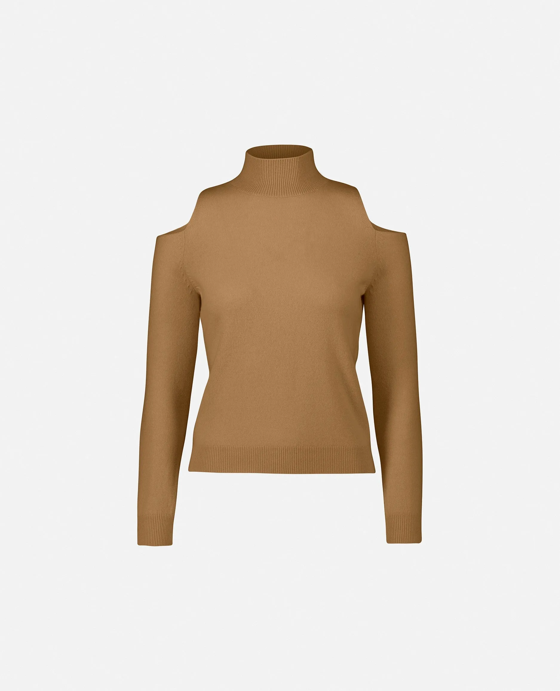 Stehkragen Pullover aus Cashmere-Mischung in Beige