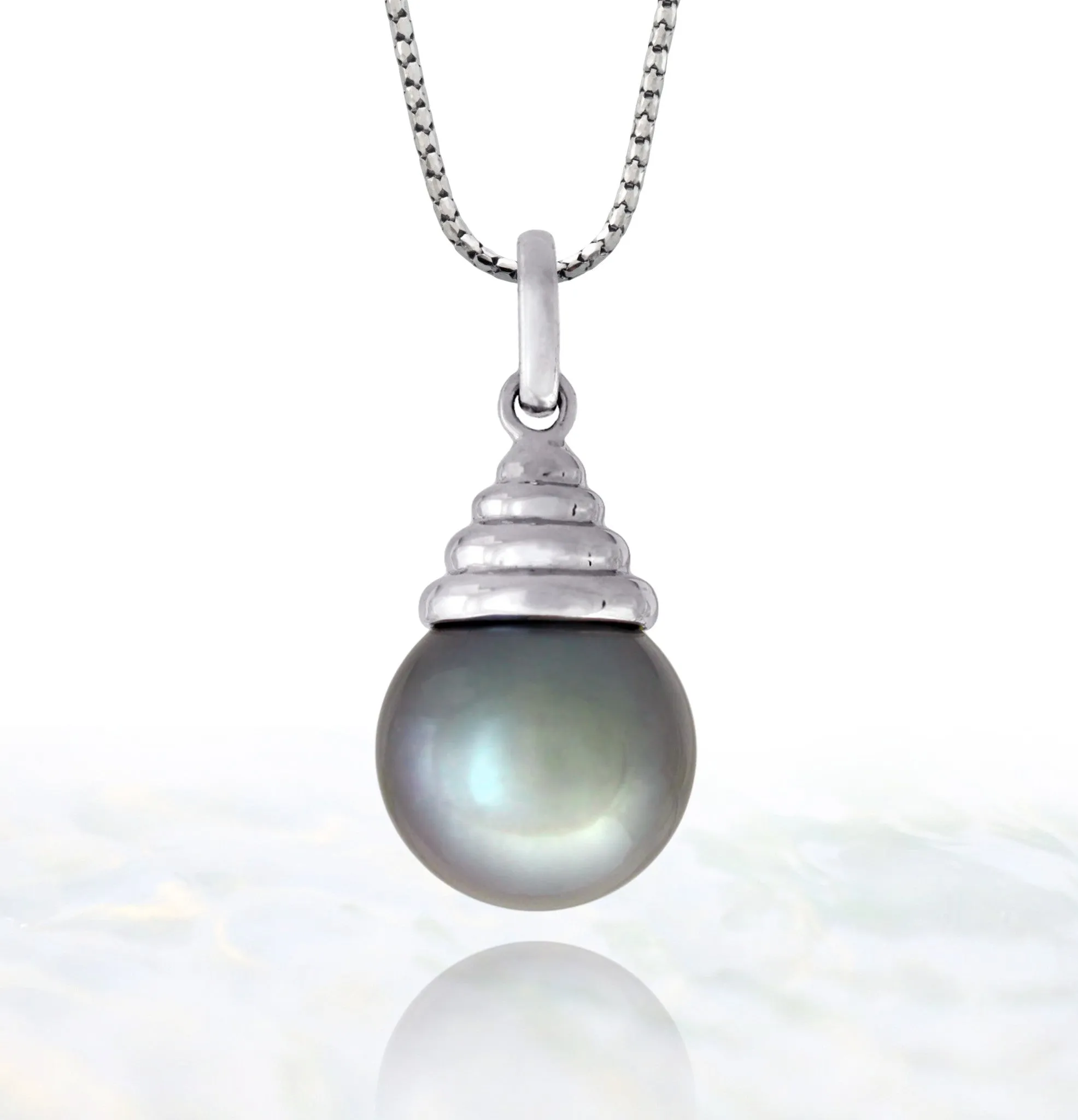 Tahitian pearl pendant - Sterling silver