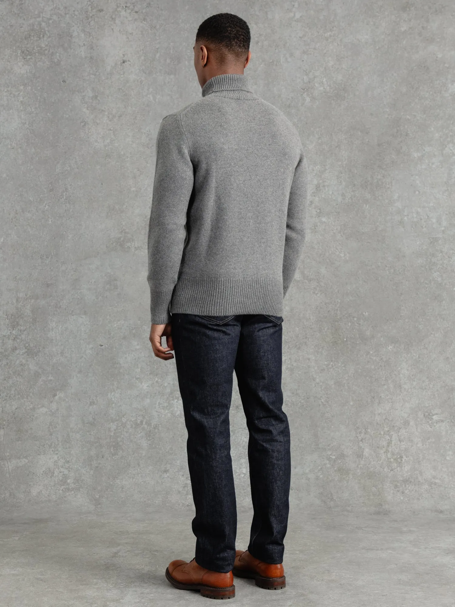 The Cashmere Submariner Rollneck - Cobble Grey