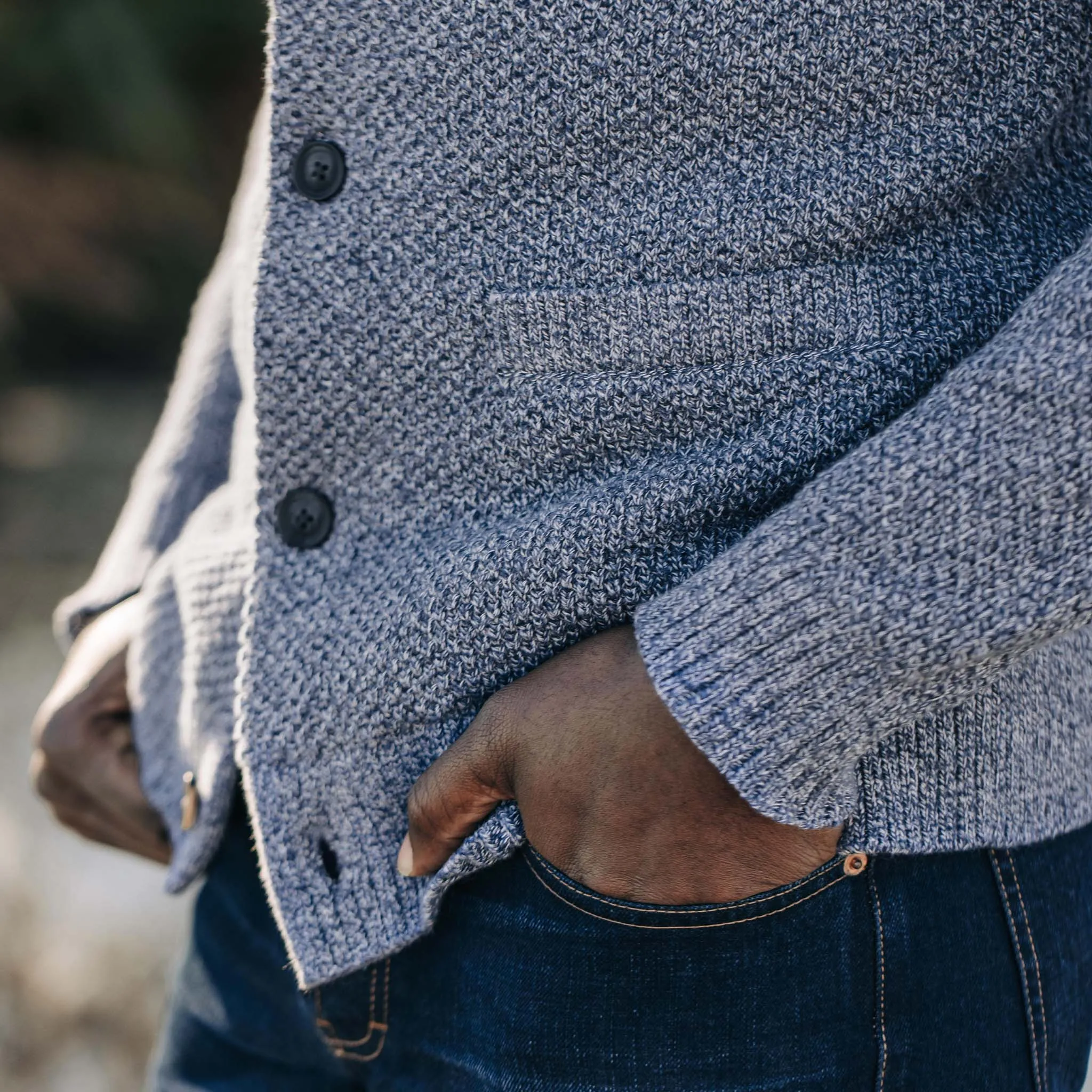 The Crawford Sweater in Blue Melange