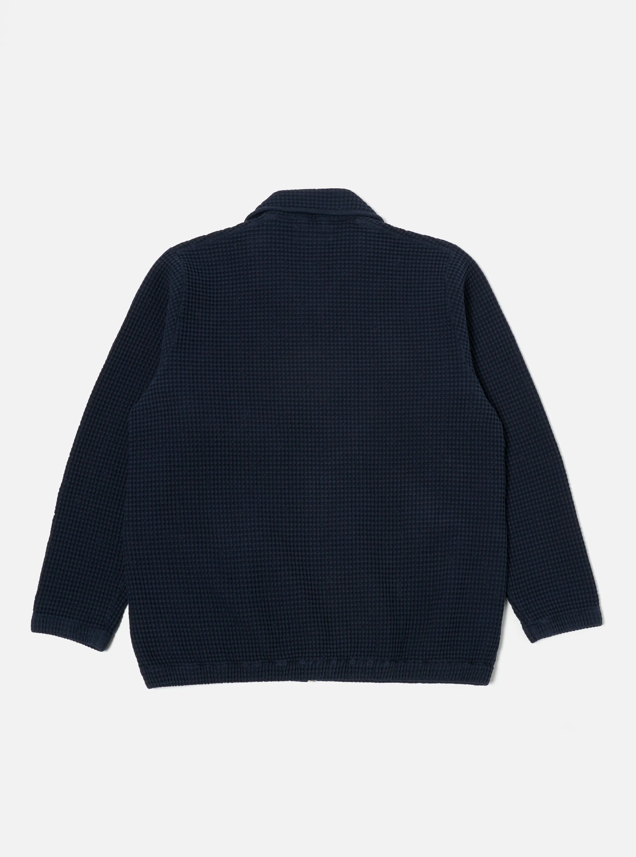 Universal Works K Track Top in Navy Pike Waffle