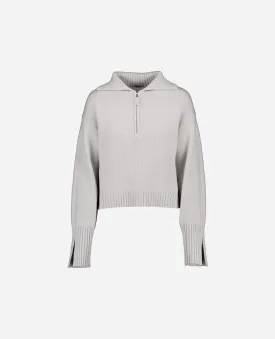 V-Pullover aus Cashmere in Grau