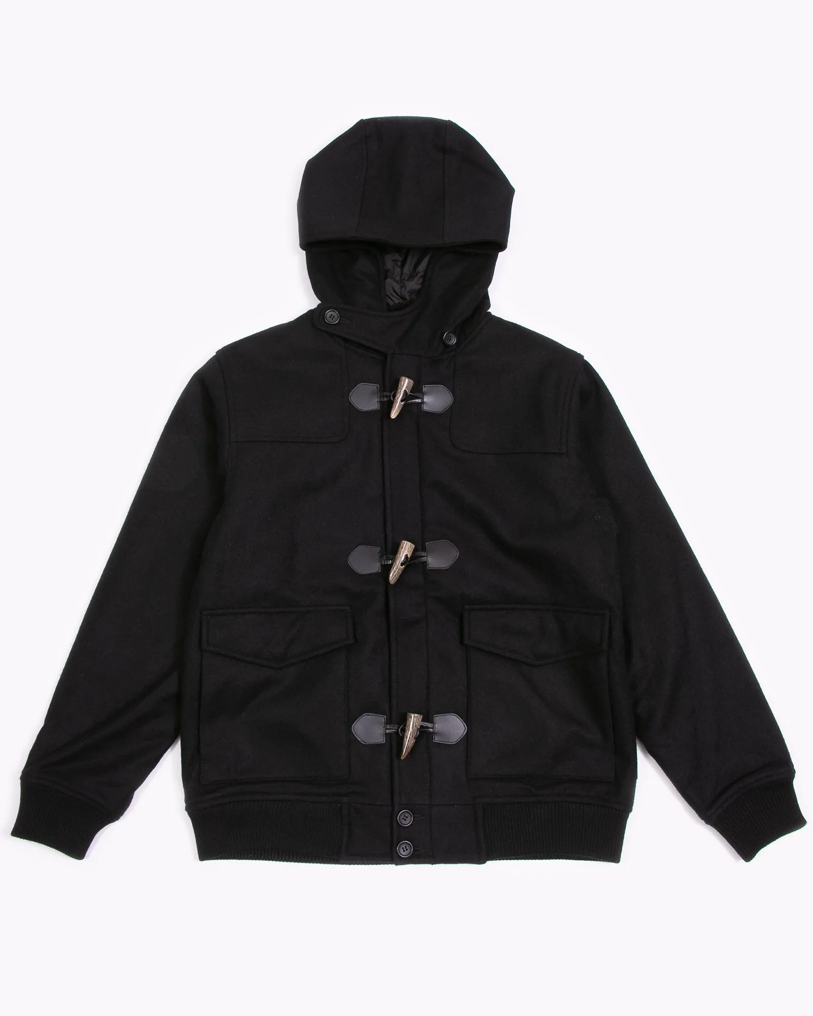 Wool Toggle Coat - Black