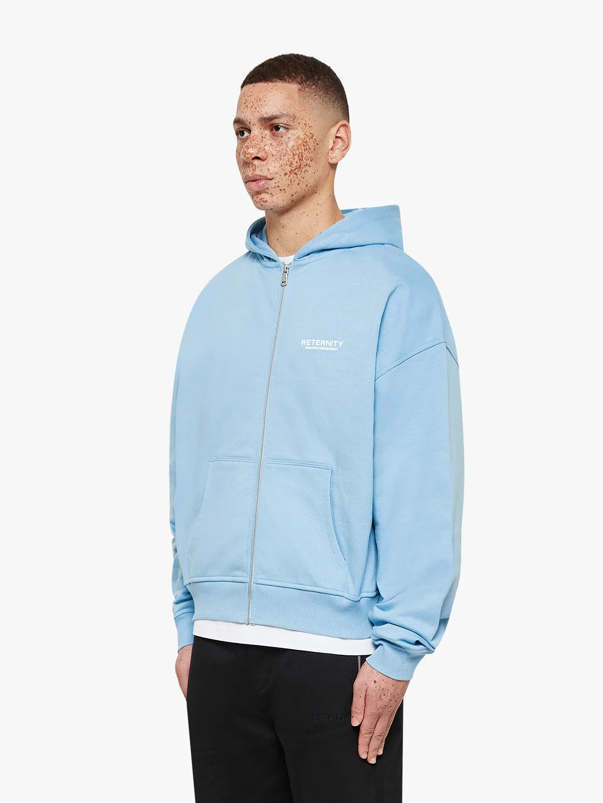 ZIP HOODIE CREATIVE DEPT - LIGHT BLUE